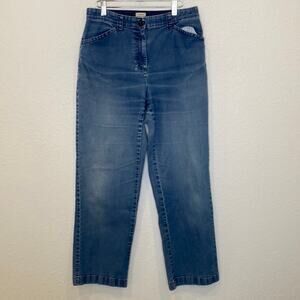 L.L. Bean Classic Fit Straight Leg Denim Jeans Sz 12MT Cotton High Rise Casual